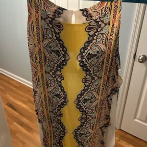 Yellow Paisley Tank Top